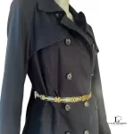 vintage Gucci blue and cream metal dress belt, size 80, view 20