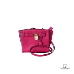 Michael Kors Hamilton Traveller fuchsia pink leather crossbody bag, view 2