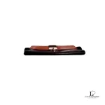Balenciaga tri-colour black, cream and tan leather clutch bag organiser, view 3