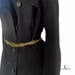 vintage Gucci blue and cream metal dress belt, size 80, view 21