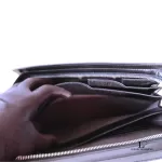 Balenciaga tri-colour black, cream and tan leather clutch bag organiser, view 20