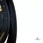 Givenchy men's black leather belt with gold-tone buckle, size 115, view 3