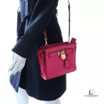 Michael Kors Hamilton Traveller fuchsia pink leather crossbody bag, view 25