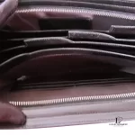 Balenciaga tri-colour black, cream and tan leather clutch bag organiser, view 21