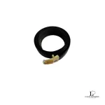 Givenchy men's black leather belt with gold-tone buckle, size 115, view 4