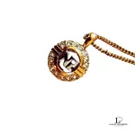 Nina Ricci NR round gold-tone Swarovski necklace, view 6