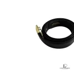 Givenchy men's black leather belt with gold-tone buckle, size 115, view 6