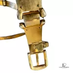 vintage Gucci blue and cream metal dress belt, size 80, view 4