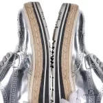 Prada silver metallic patent leather wingtip platform brogues, size 37, made in Italy, view 15