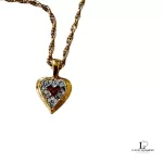 Mario Valentino gold-tone heart Swarovski necklace, view 3