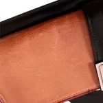 Balenciaga tri-colour black, cream and tan leather clutch bag organiser, view 14