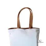 Louis Vuitton Fondation Museum Paris exclusive limited white and brown canvas tote bag, view 13
