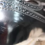Prada silver metallic patent leather wingtip platform brogues, size 37, made in Italy, view 19