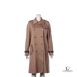 Pre-loved Alexander Wang brown tan cotton double-breasted trench coat, size 2, front view – secondhand designer, NZ