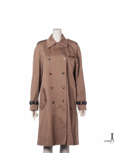 Alexander Wang Cotton Double-Breasted Trench Coat Brown