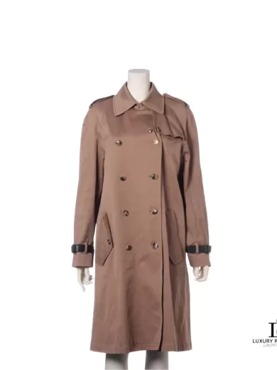 Alexander Wang Cotton Double-Breasted Trench Coat Brown