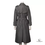Burberry London grey cotton double-breasted trench coat, size 36, view 3