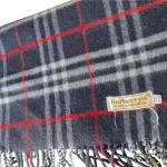 Burberrys of London dark blue Nova Check 100% cashmere scarf, made in England, view 12
