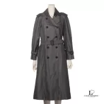 Burberry London grey cotton double-breasted trench coat, size 36, view 2