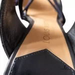 Louis Vuitton Monogram denim dark blue strappy wedge sandals, size 37, made in Italy, view 15