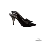 Dolce & Gabbana black leather pointed-toe slingback heels, size 37.5, view 4