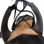 Louis Vuitton Monogram denim dark blue strappy wedge sandals, size 37, made in Italy, view 17