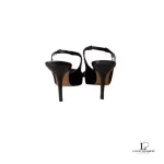 Dolce & Gabbana black leather pointed-toe slingback heels, size 37.5, view 6