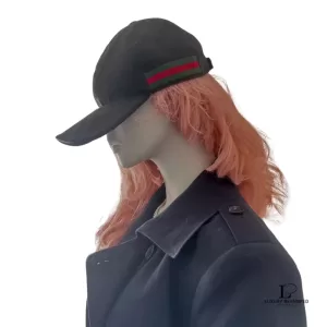 Pre-loved Gucci Guccissima Sherryline black GG baseball cap, size XL, made in Italy, front view – secondhand designer, NZ