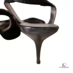 Dolce & Gabbana black leather pointed-toe slingback heels, size 37.5, view 16