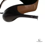 Dolce & Gabbana black leather pointed-toe slingback heels, size 37.5, view 17