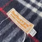 Burberrys of London dark blue Nova Check 100% cashmere scarf, made in England, view 3