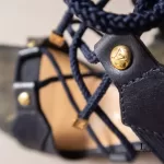 Louis Vuitton Monogram denim dark blue strappy wedge sandals, size 37, made in Italy, view 6