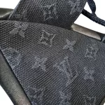 Louis Vuitton Monogram denim dark blue strappy wedge sandals, size 37, made in Italy, view 23