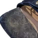 Louis Vuitton Monogram denim dark blue strappy wedge sandals, size 37, made in Italy, view 24