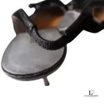 Dolce & Gabbana black leather pointed-toe slingback heels, size 37.5, view 8