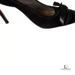 Dolce & Gabbana black leather pointed-toe slingback heels, size 37.5, view 21