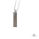 Gucci logo plate double ball chain 925 sterling silver necklace, view 4