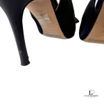 Dolce & Gabbana black leather pointed-toe slingback heels, size 37.5, view 24