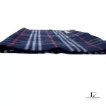 Burberrys of London dark blue Nova Check 100% cashmere scarf, made in England, view 13