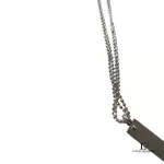 Gucci logo plate double ball chain 925 sterling silver necklace, view 6