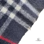 Burberrys of London dark blue Nova Check 100% cashmere scarf, made in England, view 7