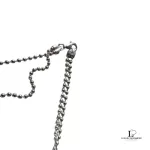 Gucci logo plate double ball chain 925 sterling silver necklace, view 8