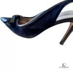 Dolce & Gabbana black leather pointed-toe slingback heels, size 37.5, view 29