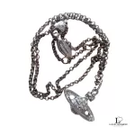 Vivienne Westwood 2D half orb silver necklace, view 4
