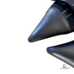 Dolce & Gabbana black leather pointed-toe slingback heels, size 37.5, view 30
