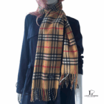 BURBERRYS of London Beige Nova Check Lambswool Scarf (Made in England)