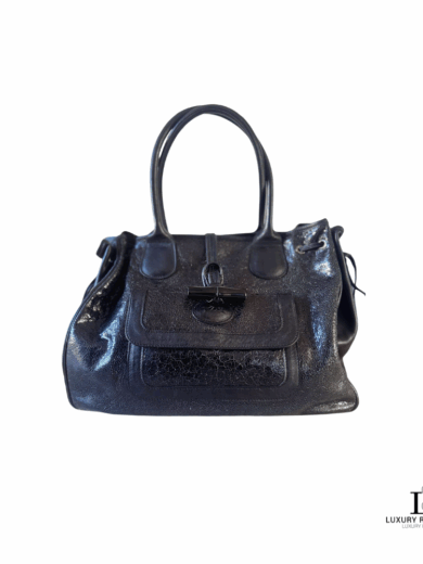 LONGCHAMP Paris Large Career Leather Shoulder Bag