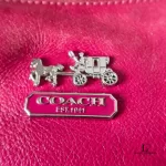 Coach fuchsia pink leather two-way hobo bag with removable strap, view 6