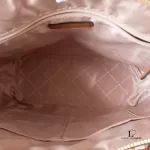 Michael Kors Jet Set white and brown signature logo tote bag, view 14