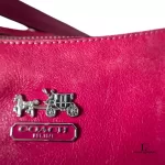 Coach fuchsia pink leather two-way hobo bag with removable strap, view 9